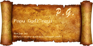 Popu Gyöngyi névjegykártya